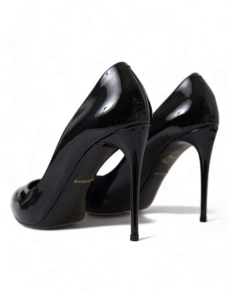 Elegant Black Patent Stiletto Heels Dolce & Gabbana