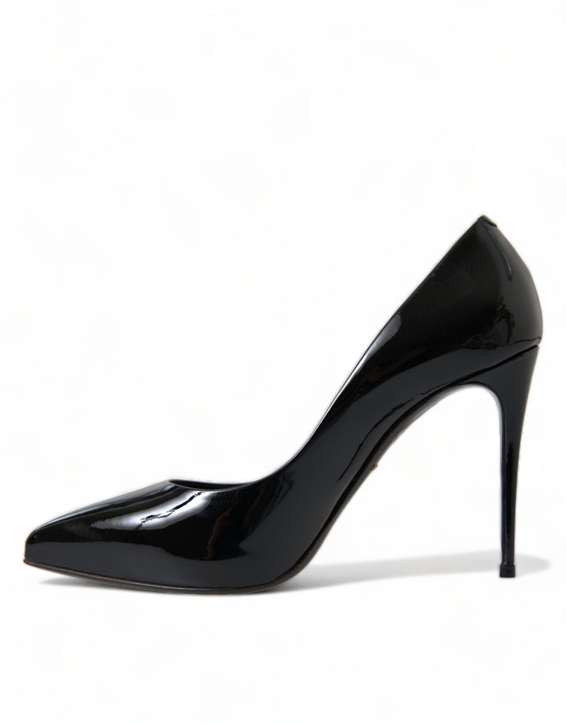 Elegant Black Patent Stiletto Heels Dolce & Gabbana