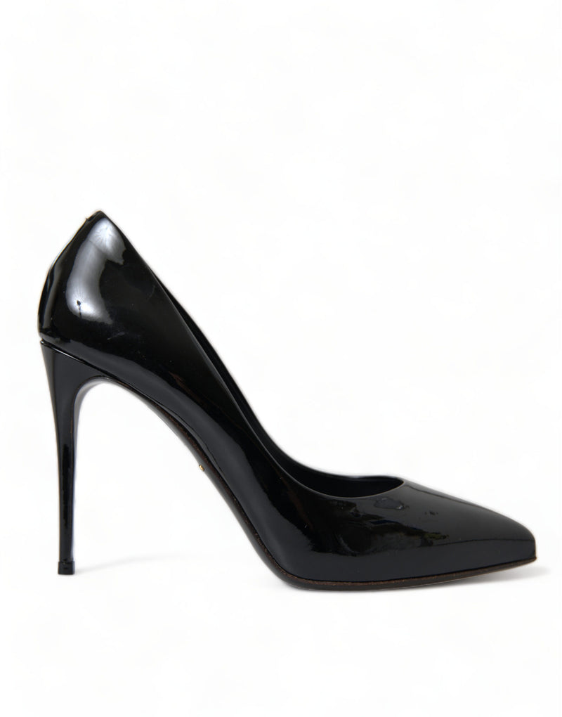 Elegant Black Patent Stiletto Heels Dolce & Gabbana