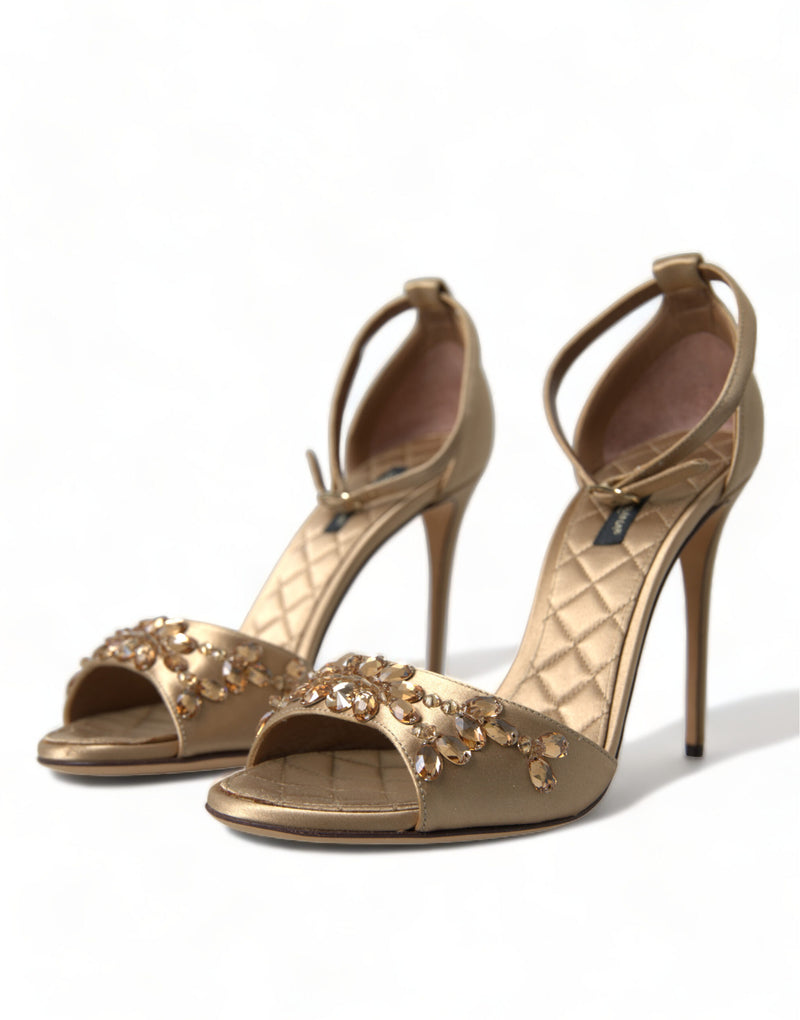 Crystal Embellished Heel Sandals Dolce & Gabbana
