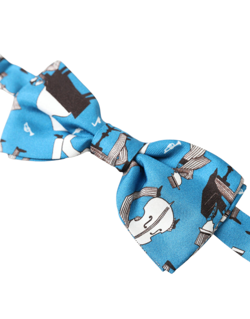 Elegant Silk Blue Jazz Club Bow Tie Dolce & Gabbana