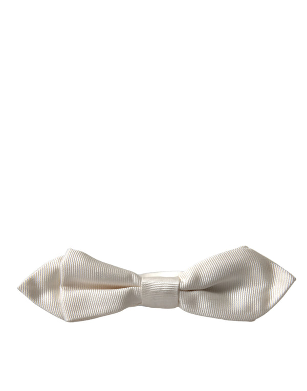 Elegant White Silk Bow Tie Dolce & Gabbana