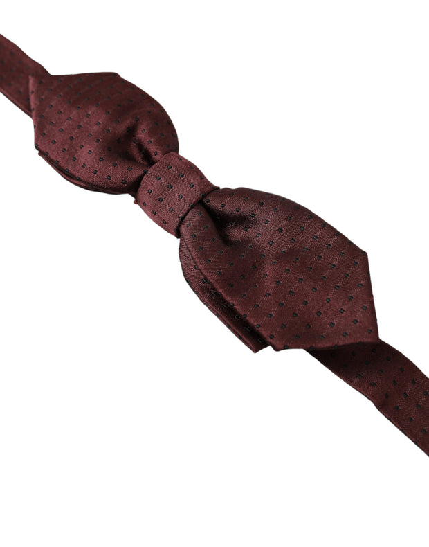 Elegant Bordeaux Silk Bow Tie Dolce & Gabbana