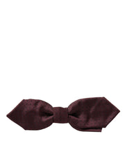 Elegant Bordeaux Silk Bow Tie Dolce & Gabbana