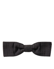 Elegant Brown Fantasy Silk Bow Tie Dolce & Gabbana