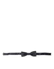 Elegant Anthracite Gray Silk Bow Tie Dolce & Gabbana