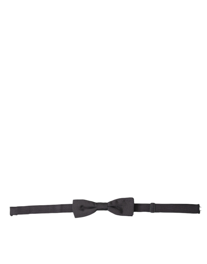 Elegant Silk Dark Gray Bow Tie Dolce & Gabbana