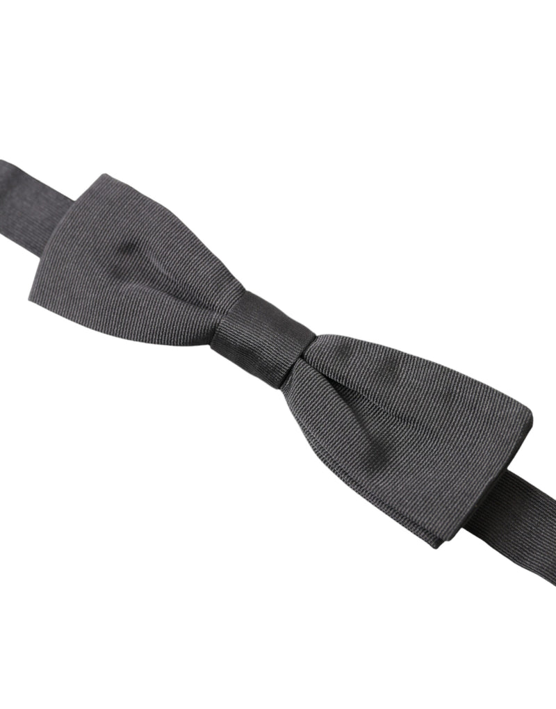 Elegant Silk Dark Gray Bow Tie Dolce & Gabbana