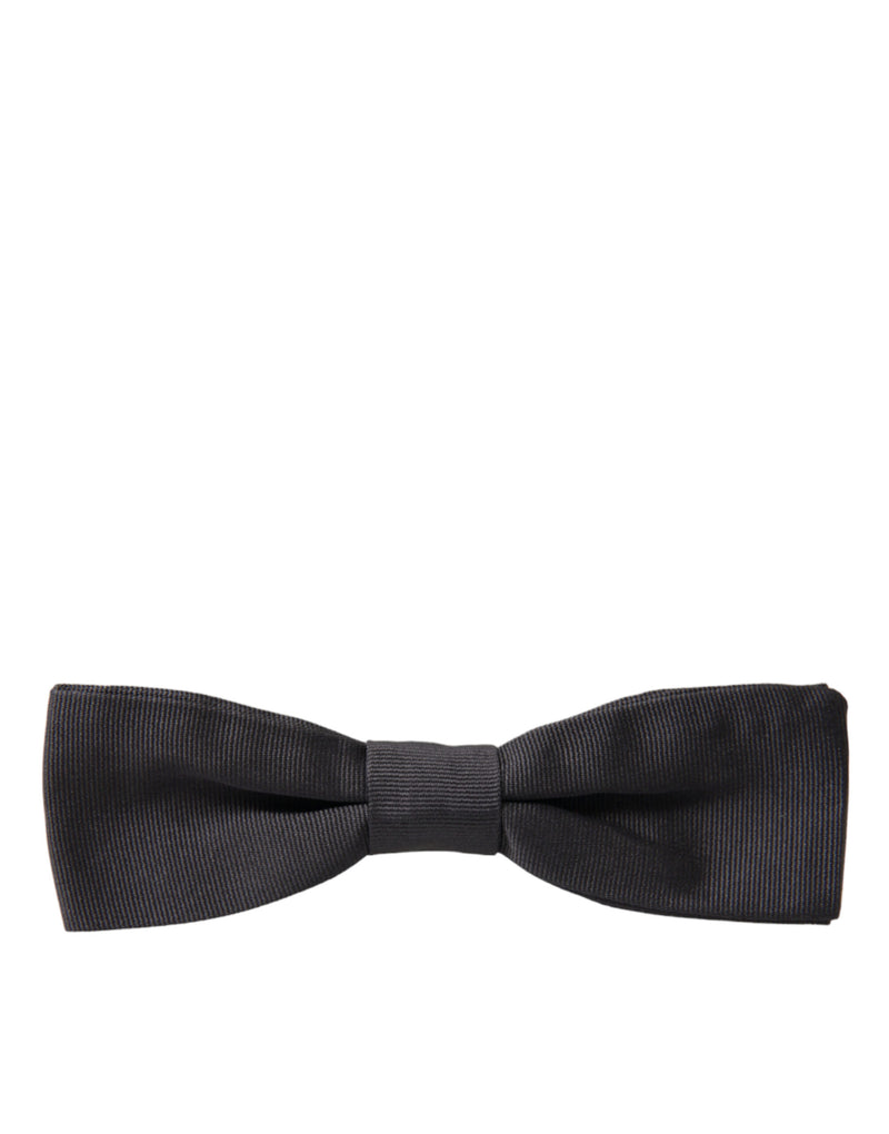 Elegant Silk Dark Gray Bow Tie Dolce & Gabbana