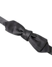 Elegant Anthracite Silk Bow Tie Dolce & Gabbana