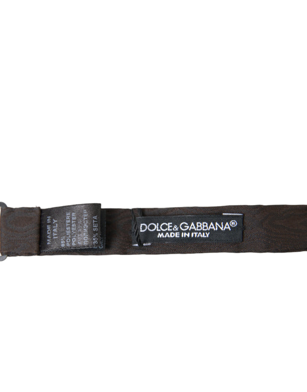 Elegant Brown Silk Blend Bow Tie Dolce & Gabbana