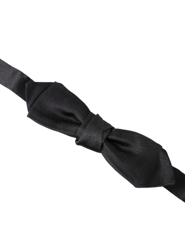 Elegant Silk Black Bow Tie for Gentleman Dolce & Gabbana