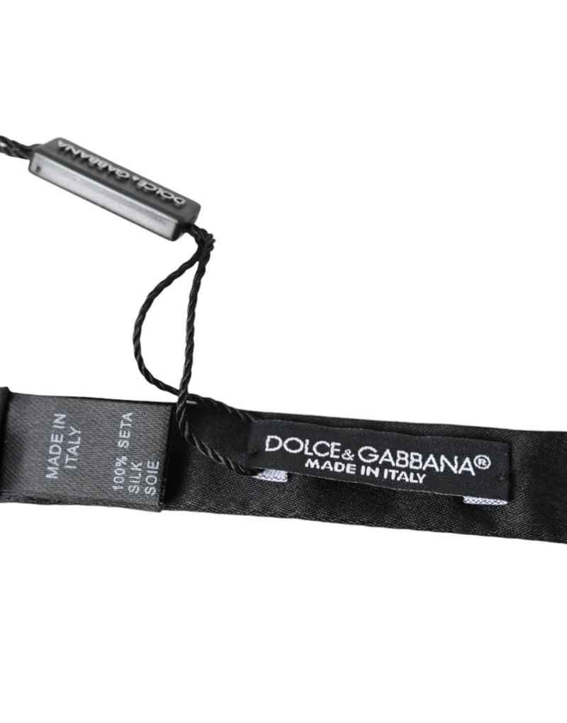 Elegant Silk Black Bow Tie for Gentleman Dolce & Gabbana