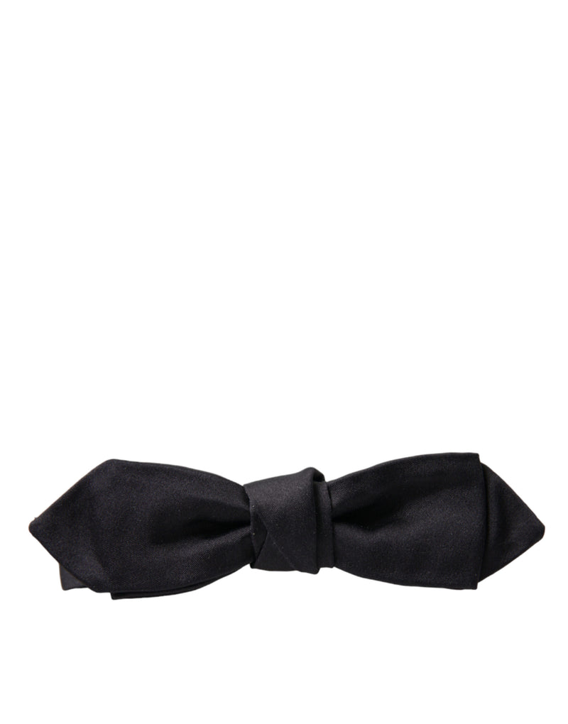 Elegant Silk Black Bow Tie for Gentleman Dolce & Gabbana