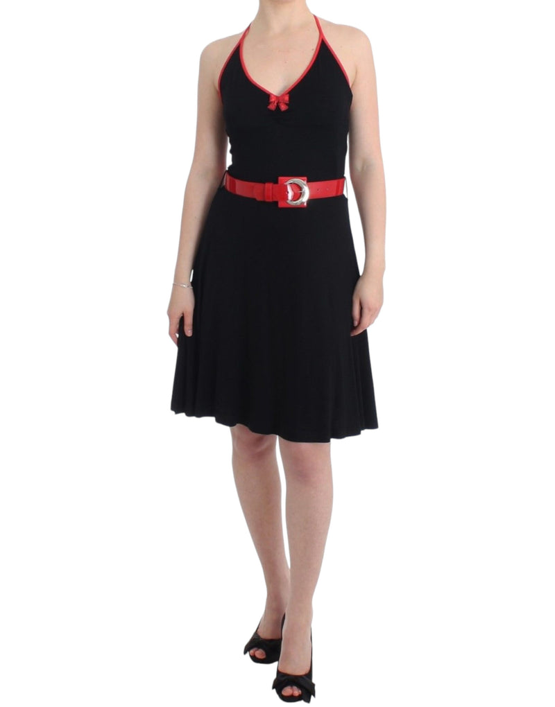 Elegant Black Palladio Knee-Length Dress Roccobarocco