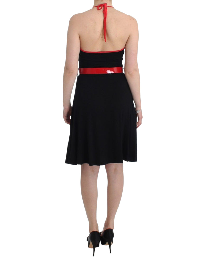 Elegant Black Palladio Knee-Length Dress Roccobarocco