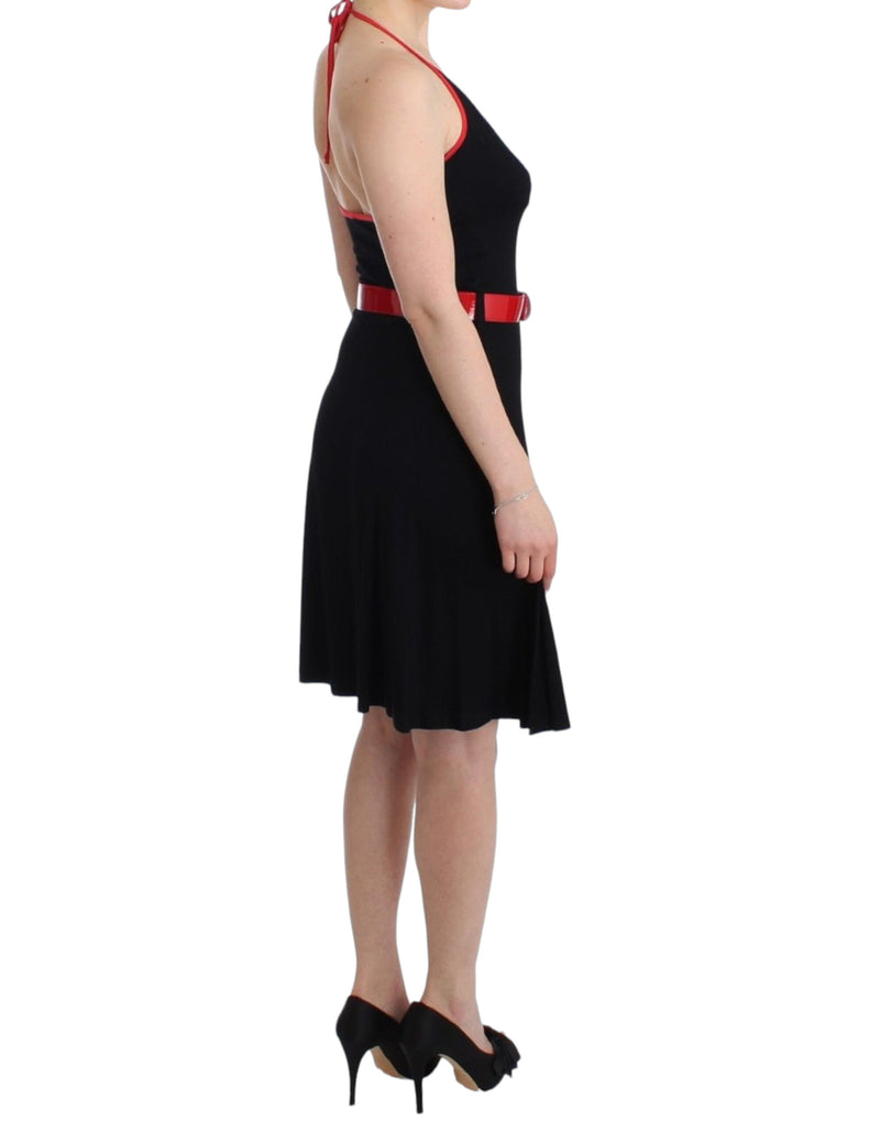 Elegant Black Palladio Knee-Length Dress Roccobarocco