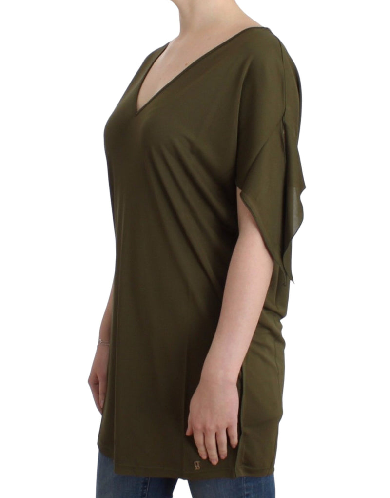 Emerald Elegance Rayon Blouse John Galliano