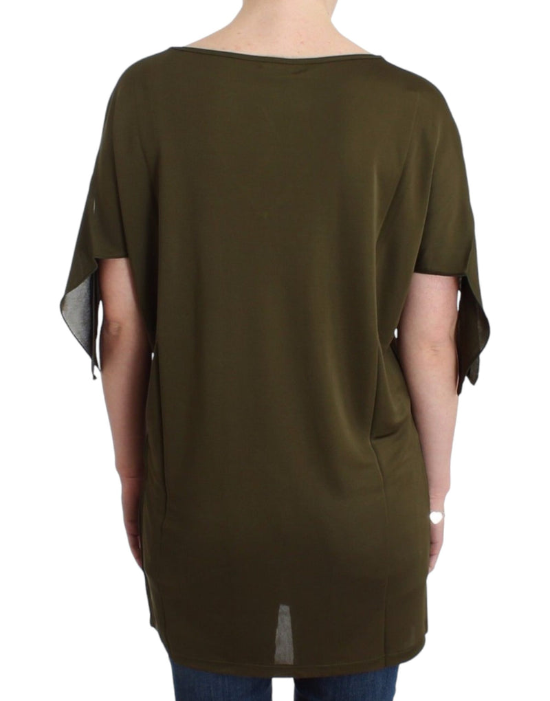 Emerald Elegance Rayon Blouse John Galliano