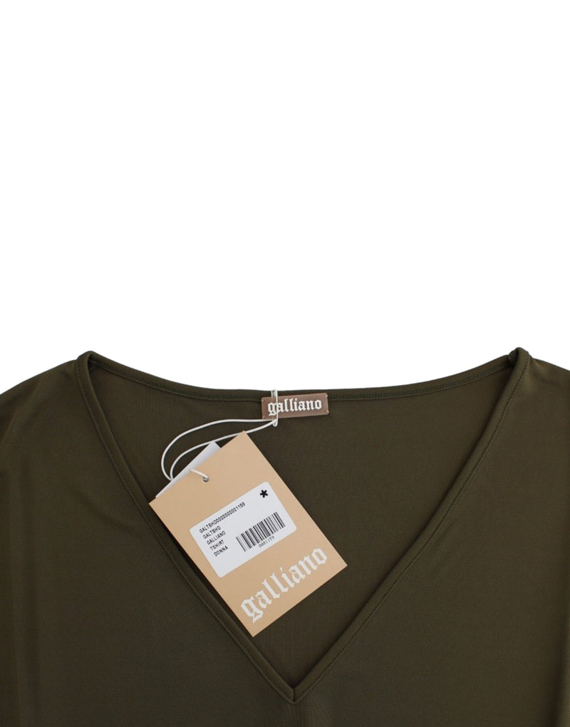 Emerald Elegance Rayon Blouse John Galliano