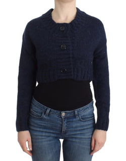 Chic Cropped Blue Cardigan John Galliano