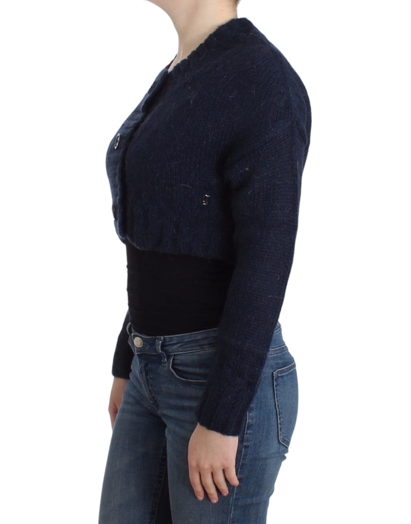 Chic Cropped Blue Cardigan John Galliano