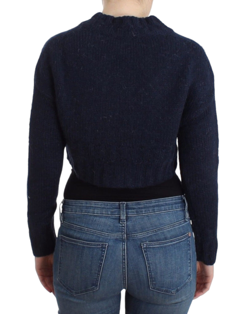 Chic Cropped Blue Cardigan John Galliano