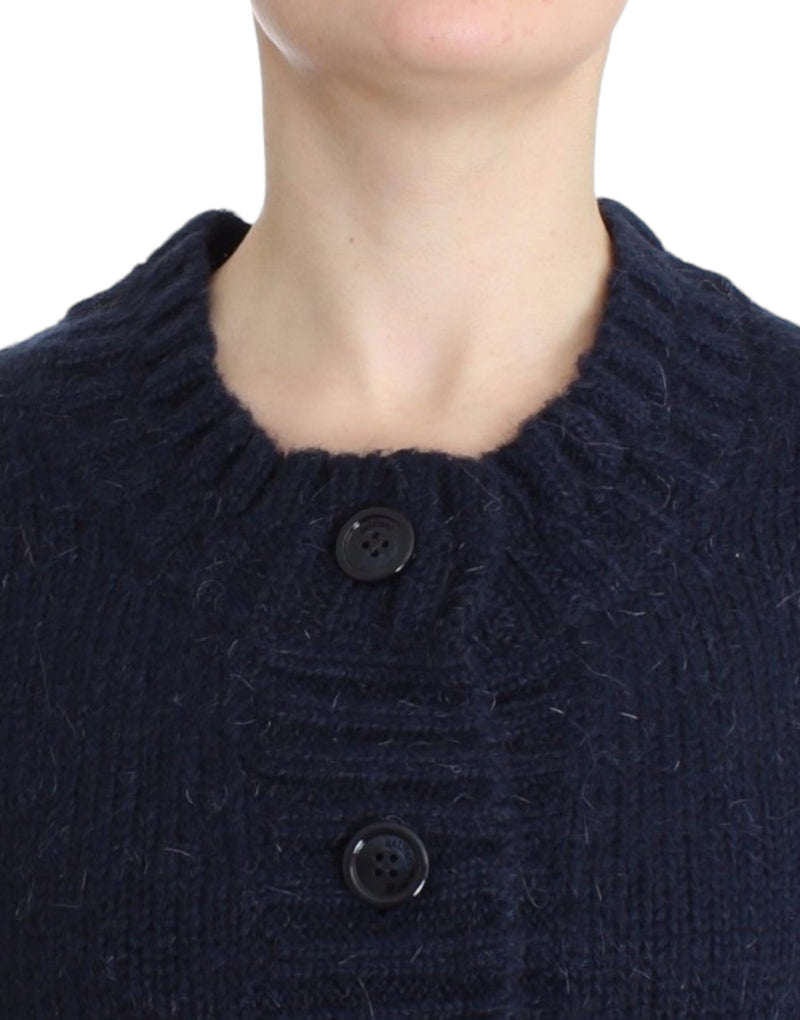 Chic Cropped Blue Cardigan John Galliano