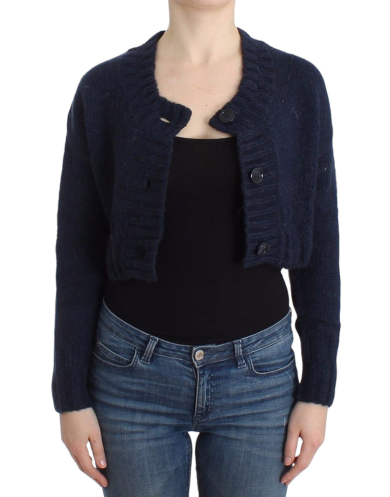 Chic Cropped Blue Cardigan John Galliano
