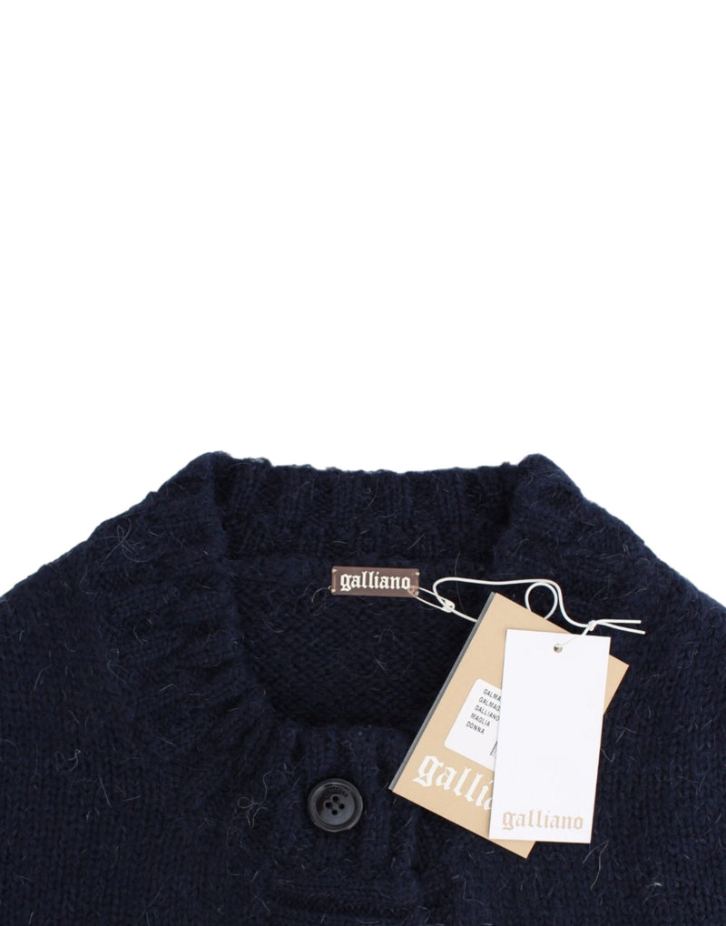 Chic Cropped Blue Cardigan John Galliano