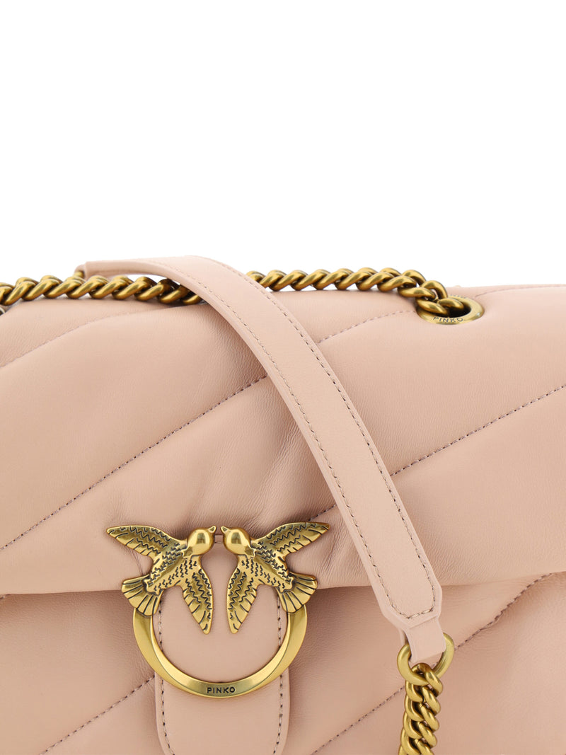 Elegant Light Pink Quilted Shoulder Bag PINKO