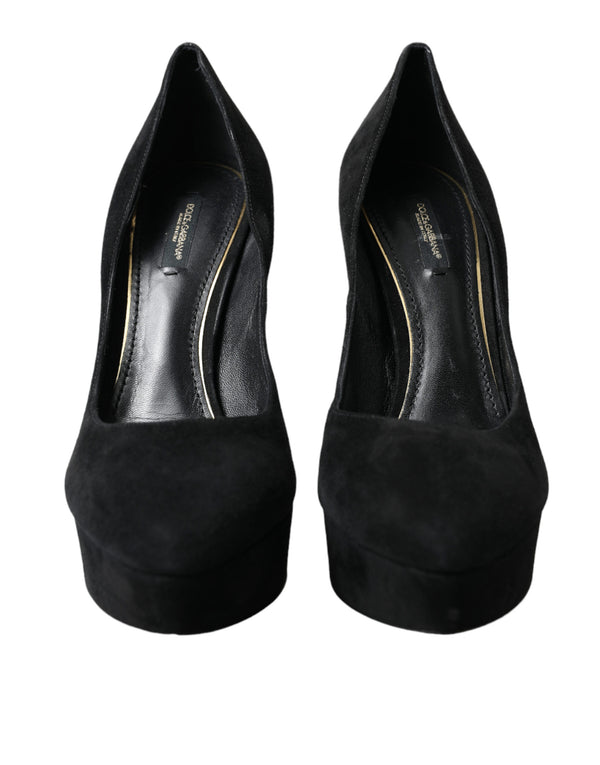 Black Suede Heeled Pumps Sophistication Dolce & Gabbana