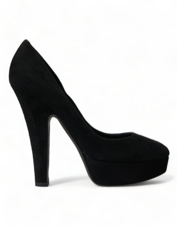 Black Suede Heeled Pumps Sophistication Dolce & Gabbana