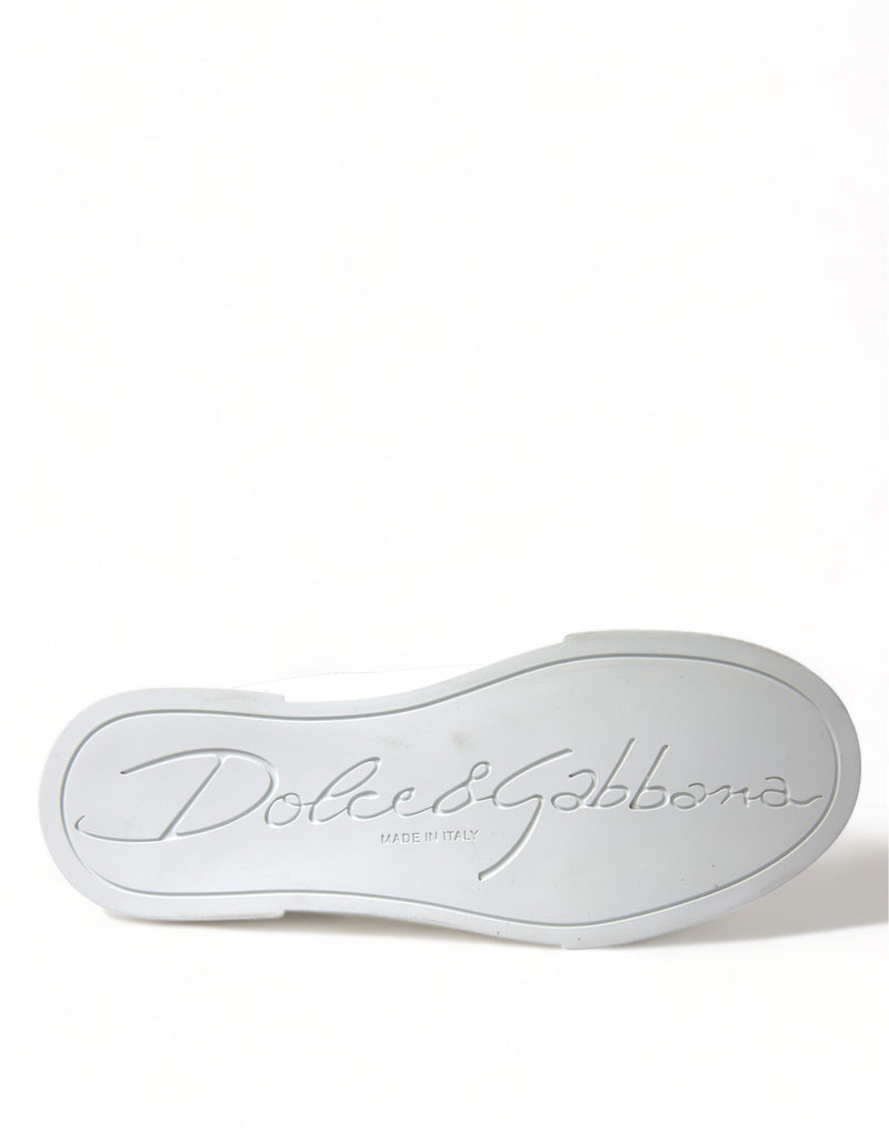 Chic White Portofino Leather Sneakers Dolce & Gabbana