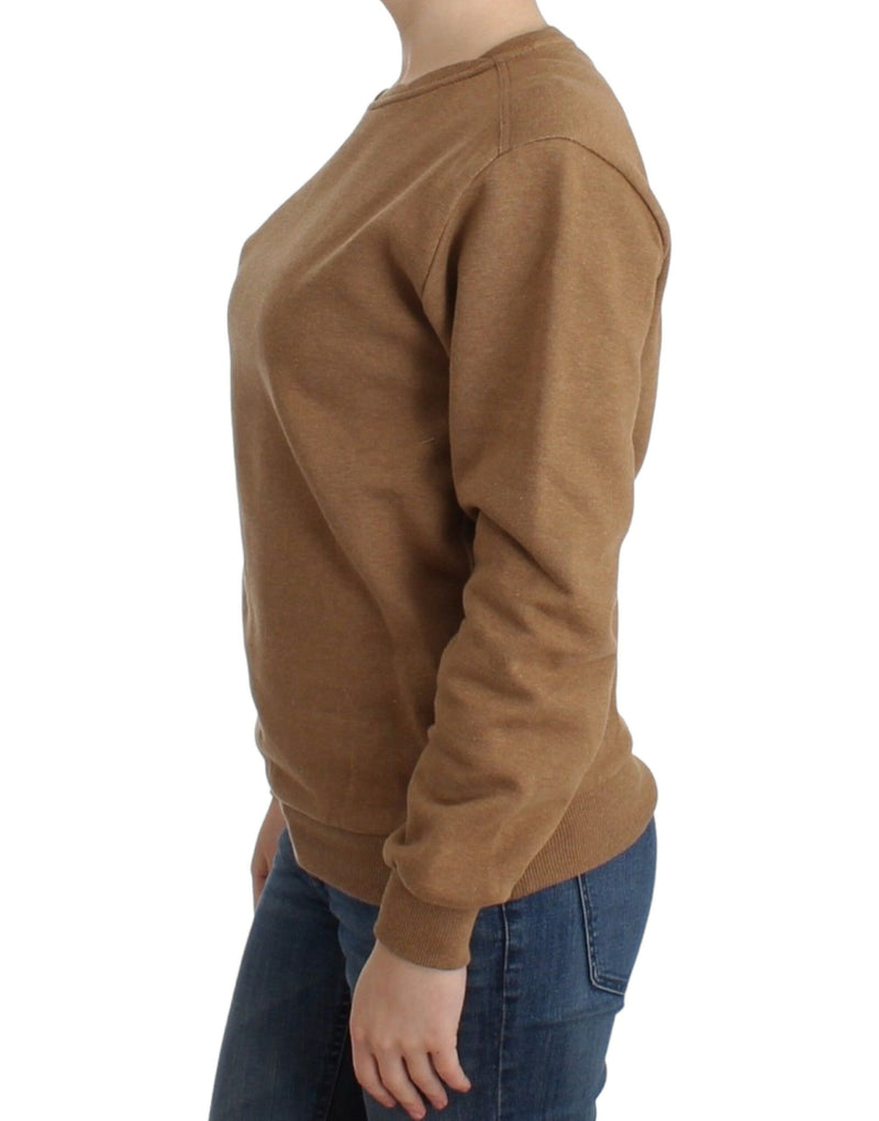 Chic Brown Crewneck Cotton Sweater John Galliano
