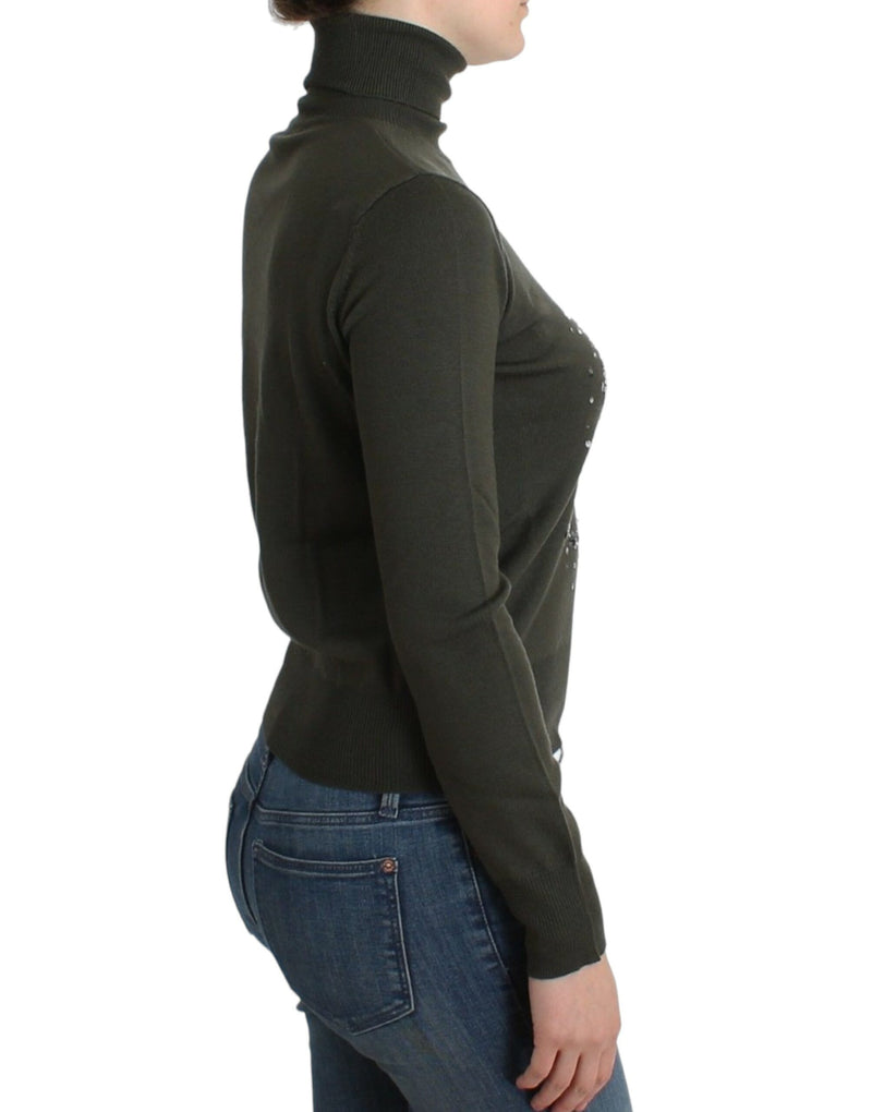 Chic Green Turtleneck Virgin Wool Sweater John Galliano