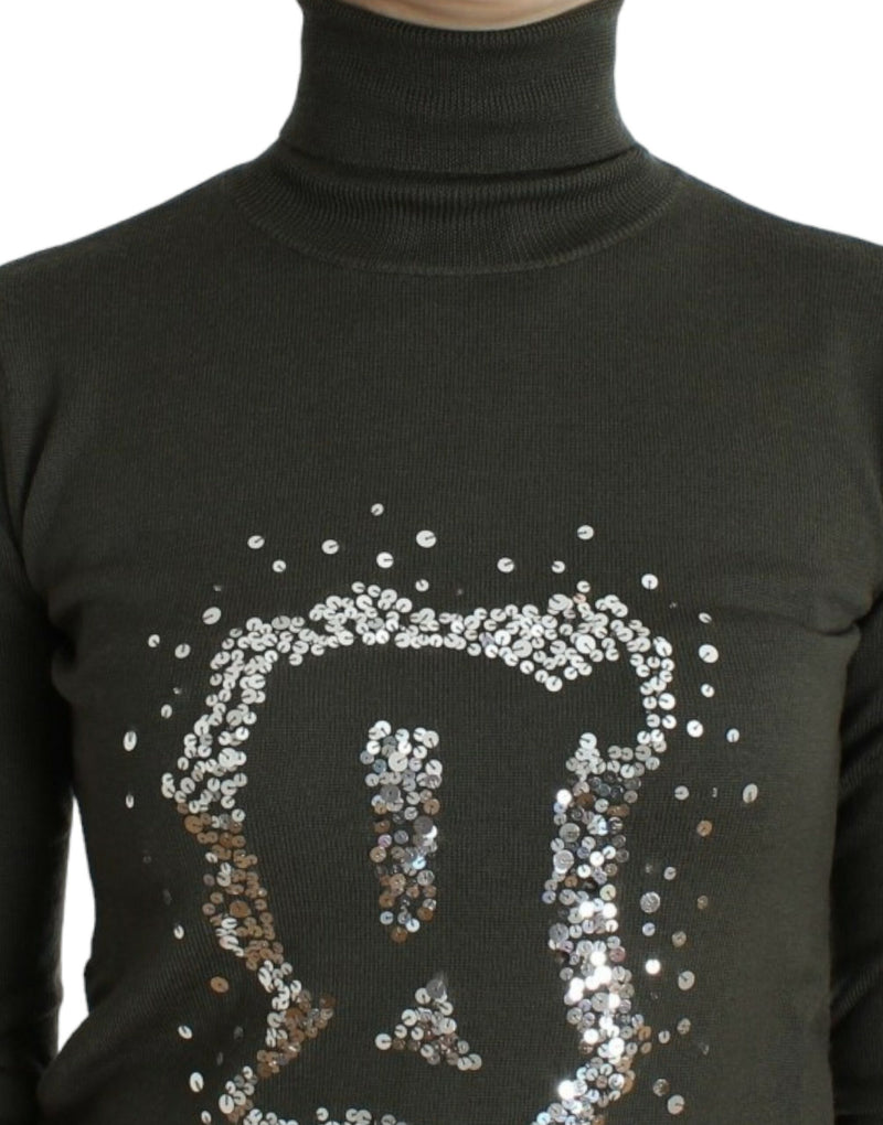 Chic Green Turtleneck Virgin Wool Sweater John Galliano