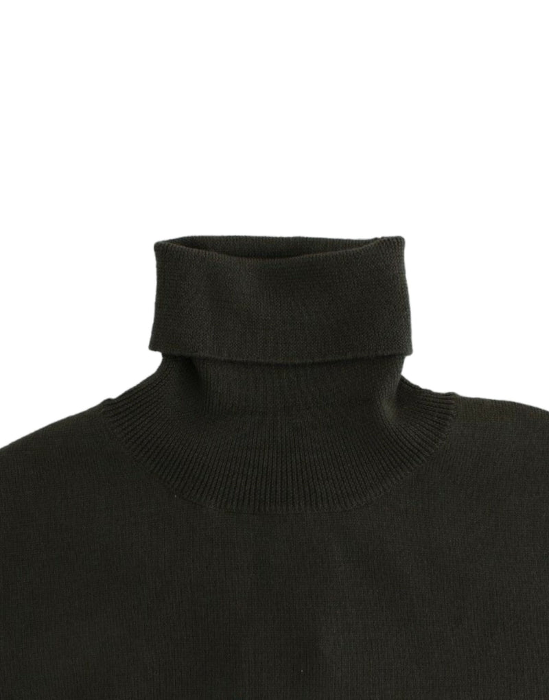 Chic Green Turtleneck Virgin Wool Sweater John Galliano