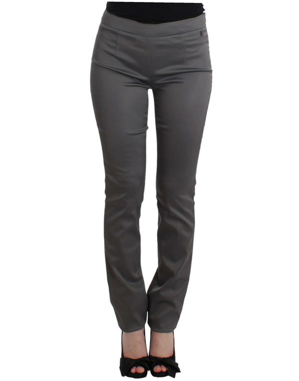 Chic Gray Slim-Fit Designer Pants John Galliano