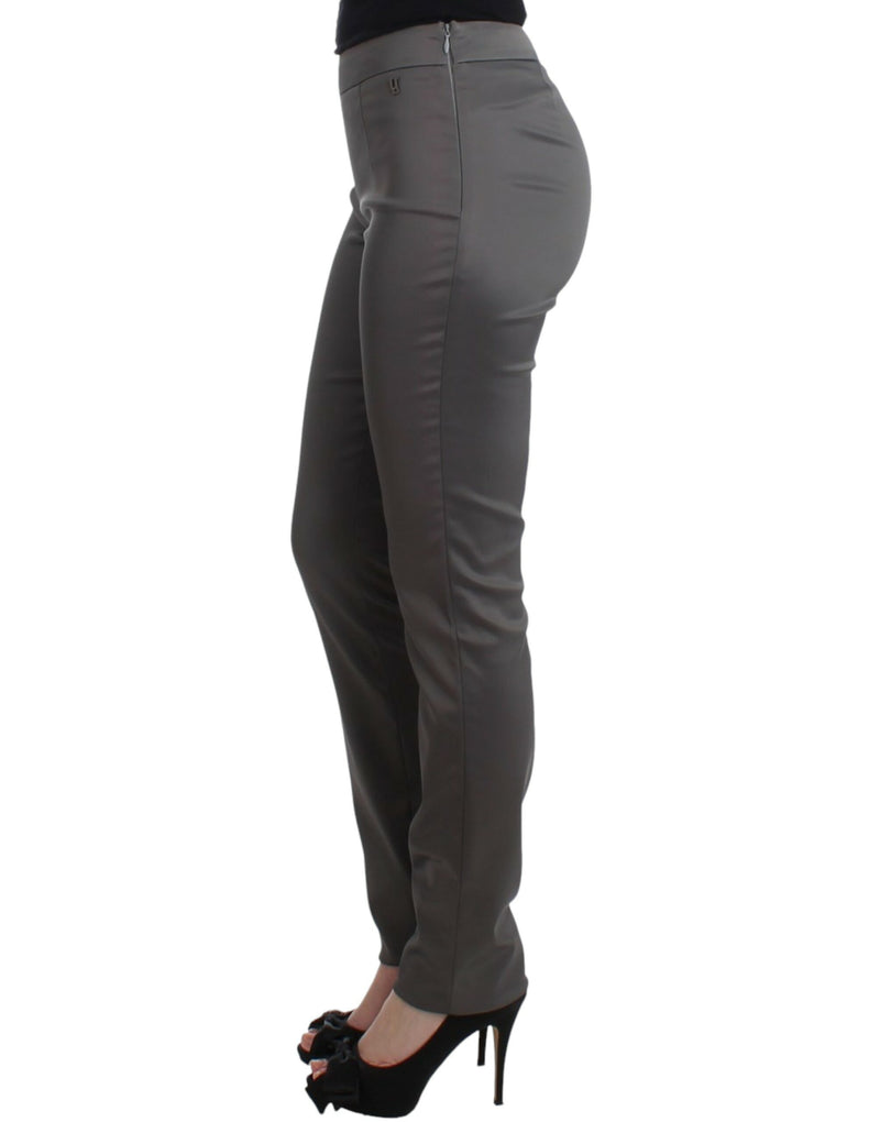 Chic Gray Slim-Fit Designer Pants John Galliano