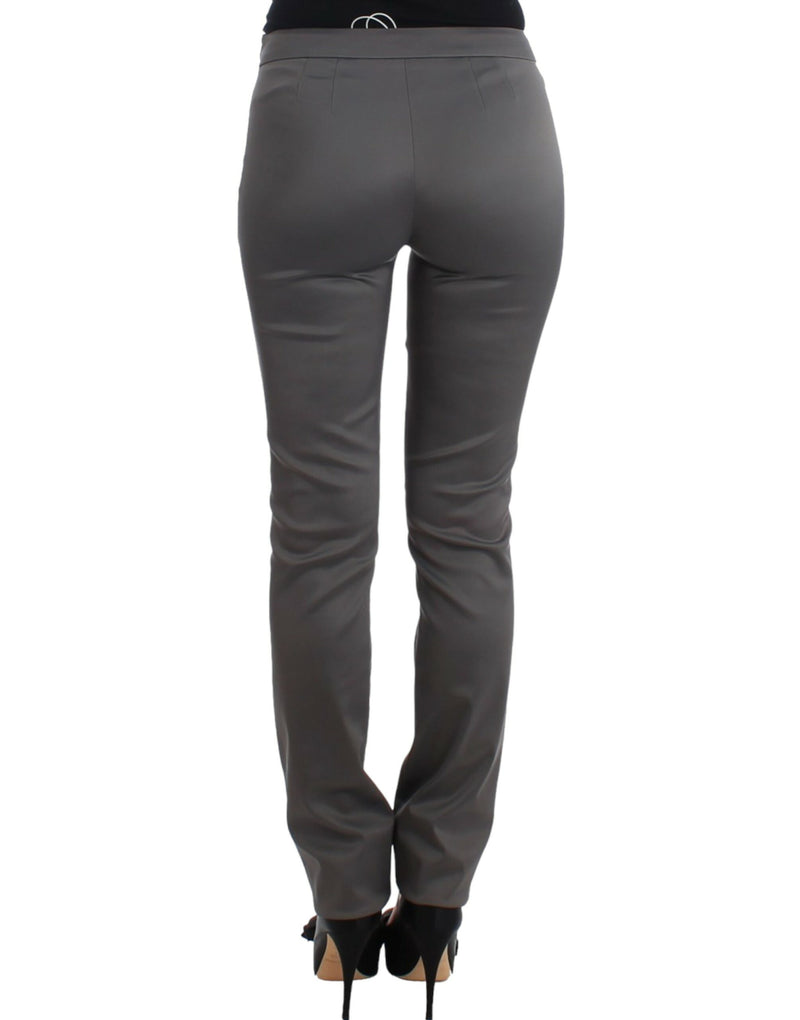 Chic Gray Slim-Fit Designer Pants John Galliano