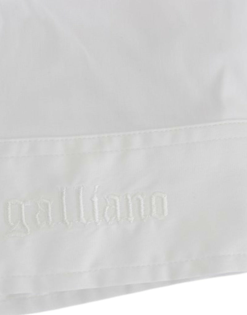 Chic White Cotton Blend Shortsleeve Blouse John Galliano