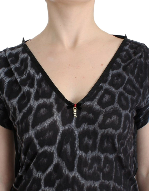 Sultry Leopard V-Neck Modal Top Cavalli