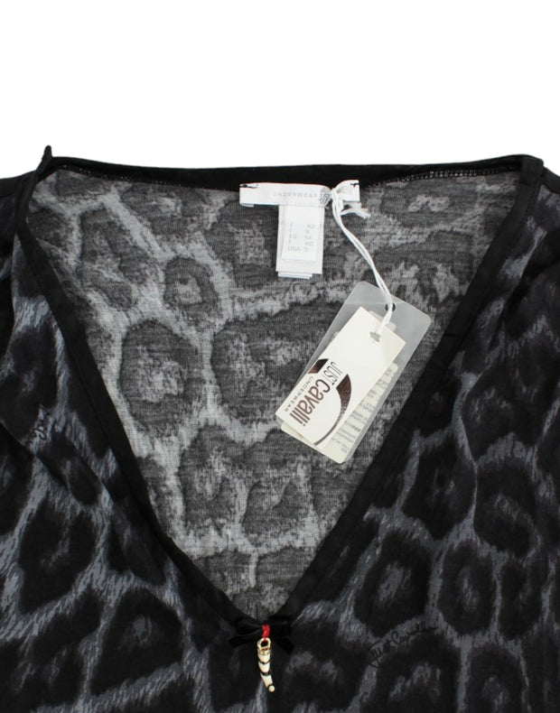 Sultry Leopard V-Neck Modal Top Cavalli