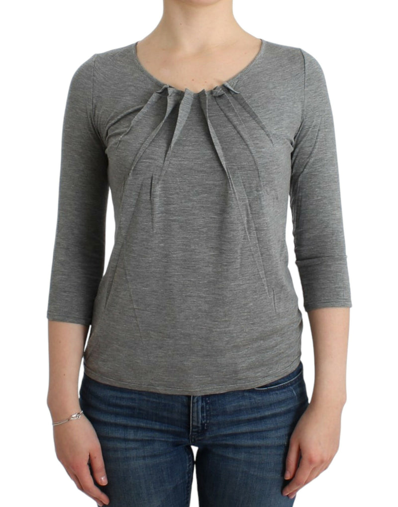 Elegant Gray Cashmere-Blend Jumper Cavalli