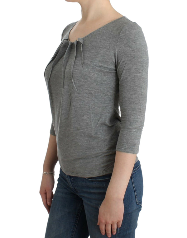 Elegant Gray Cashmere-Blend Jumper Cavalli