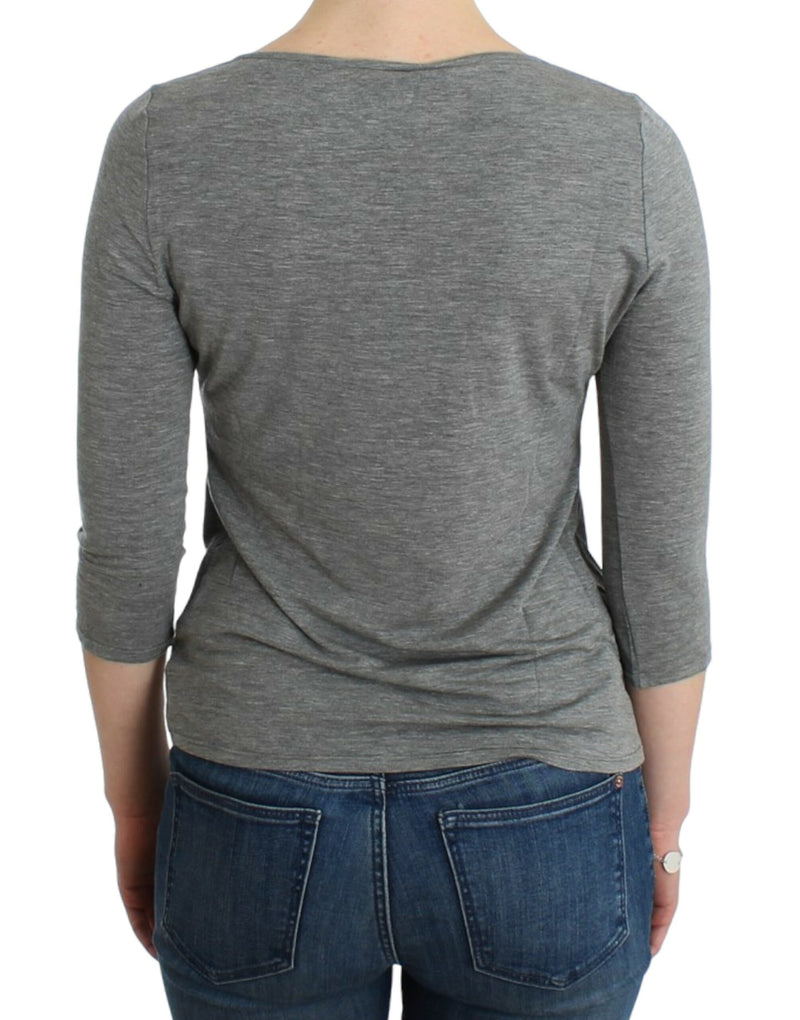 Elegant Gray Cashmere-Blend Jumper Cavalli