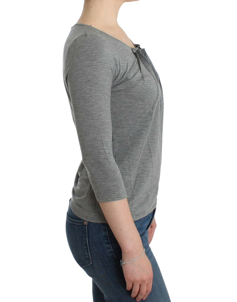 Elegant Gray Cashmere-Blend Jumper Cavalli