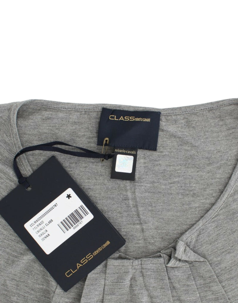 Elegant Gray Cashmere-Blend Jumper Cavalli