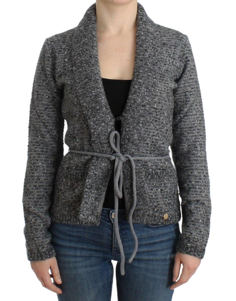 Elegant Gray Wool Blend Cardigan Cavalli